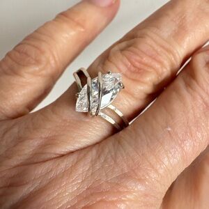 Vintage 925 Sterling Silver Marquise CZ Bypass Ring NIB – 1995 Avon Size 7